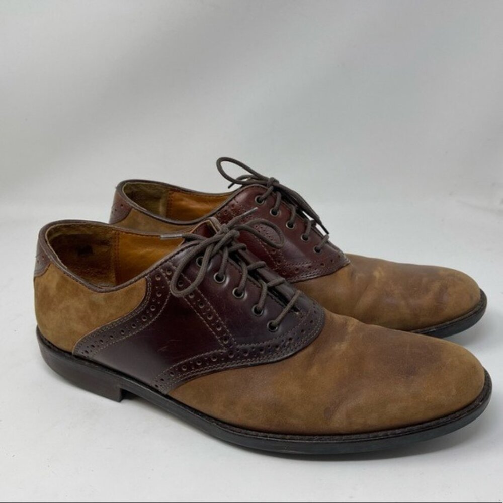 Johnston Murphy Tabor Saddle Shoes Brown Leather Oxfords 20-1032 size 9.5